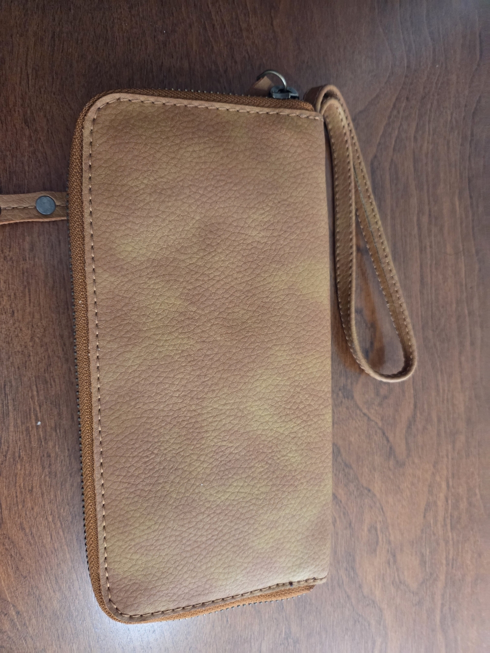 Tan Leather Wristlet Wallet